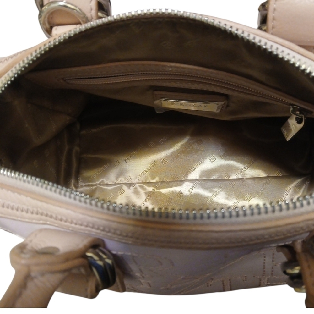 Pertegaz - NWOT, Mauve Satchel W/Crossbody Strap, 2 Pockets, 1 Zipperd, Embossed - Picture 7 of 11